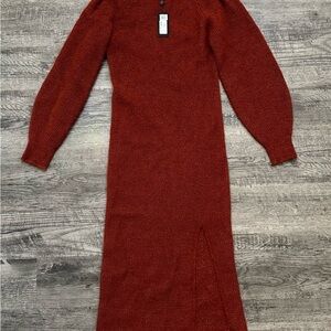 rag & bone Rust Long Sleeve Knit Dress